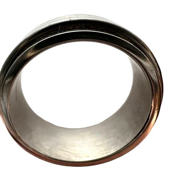 Unisex Stainless Steel Spinner Ring with Groove Detailing Silver Size 8 - Picture 10 of 12